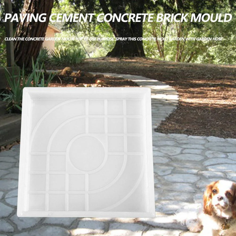 Garden Pavement Mold DIY Manually Propylene Paving Concrete Mould (Square)