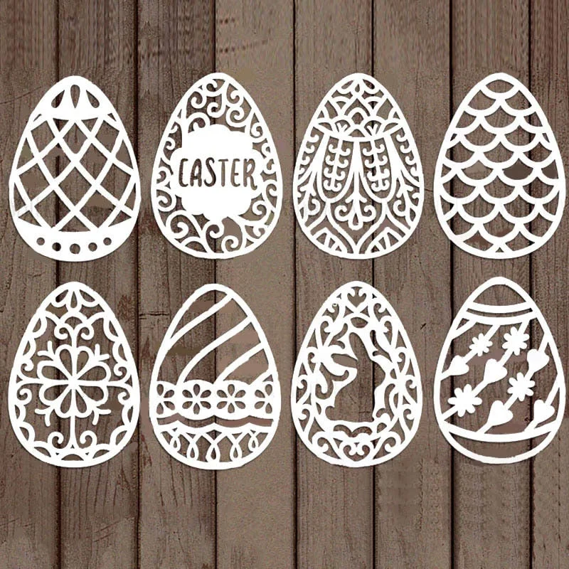 6pcs Eggs with Patterns  Metal Cutting Dies For DIY Scrapbook Cutting Die Paper Cards Embossed Decorative Craft Die Cut New