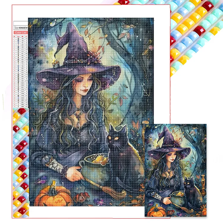 Witch - Full Square Drill Diamond Painting - 40*60CM(Picture)