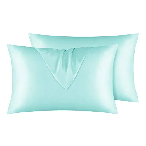 Satin Pillowcase for Hair and Skin. 2 pcs Silky Pillowcases with Envelop Closure