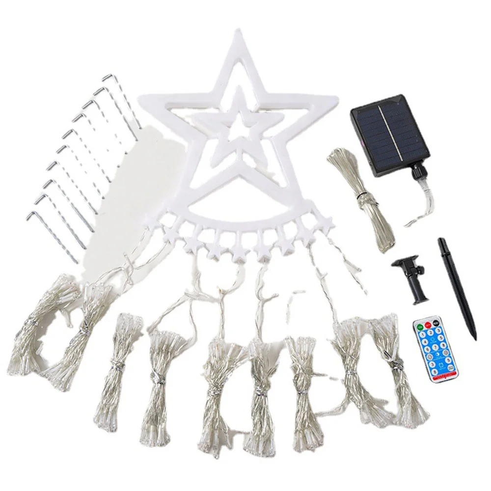 LED pentagram waterfall Christmas remote control hanging tree string lights
