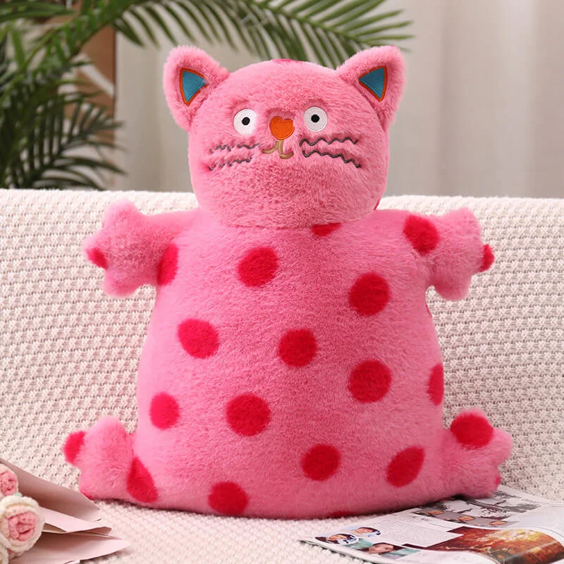 Cuteee Family Funny Polka Dot Cat Super Cute Cat Kawaii Plushies Squishy Pillow Toy For Gift