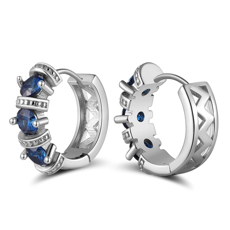 White Gold Plated Silver Plated 925 Sterling Silver Zircon 925 Sterling Silver Earrings Round Heart Shape Rhombus Earrings