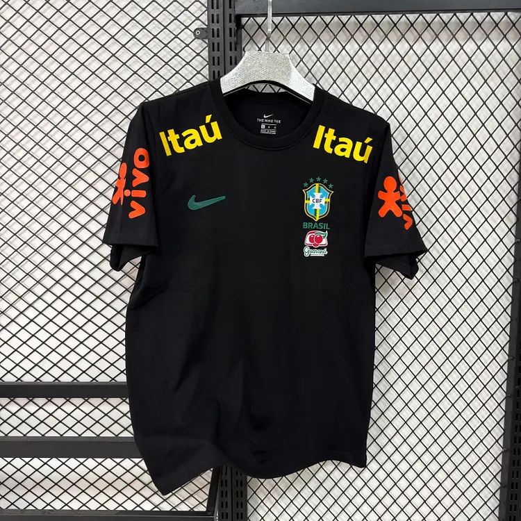 【S~2XL】2026 World Cup Brazil Special Edition Black Cotton T-shirt1:1 Thai Quality