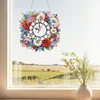 (US Only)2D Flat DIY Wreath 5D Hanging Clock Art Craft for Living Room Decoration
