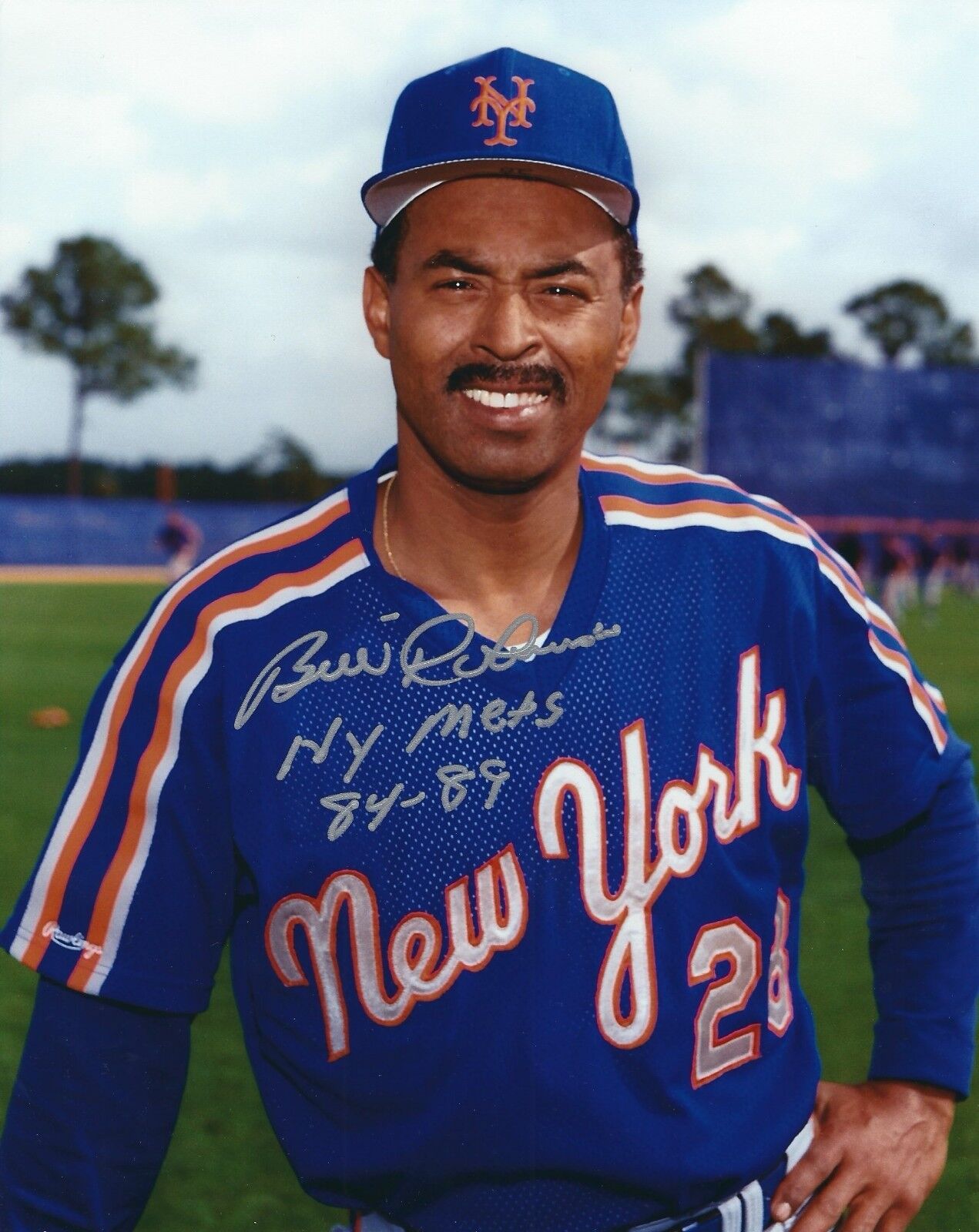 Autographed BILL ROBINSON New York Mets 8x10 Photo Poster painting w/COA