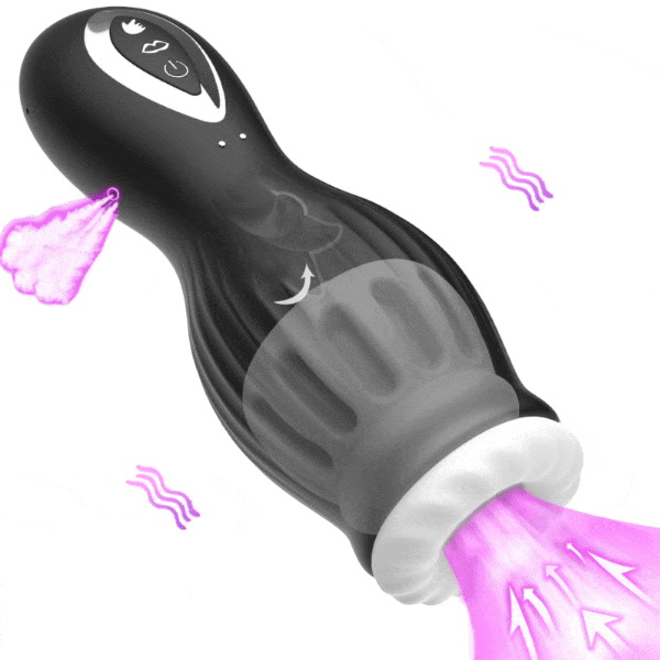 Viper - Vaccum Sucking Tongue Licking Penis Trainer Men's Massage Cup - Rose Toy
