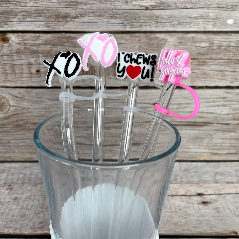 Love Cartoon Silicone Straw Cap 8-10 Straw Dust Cap Dust Cover Personalized Beverage Straw Sleeve Spot