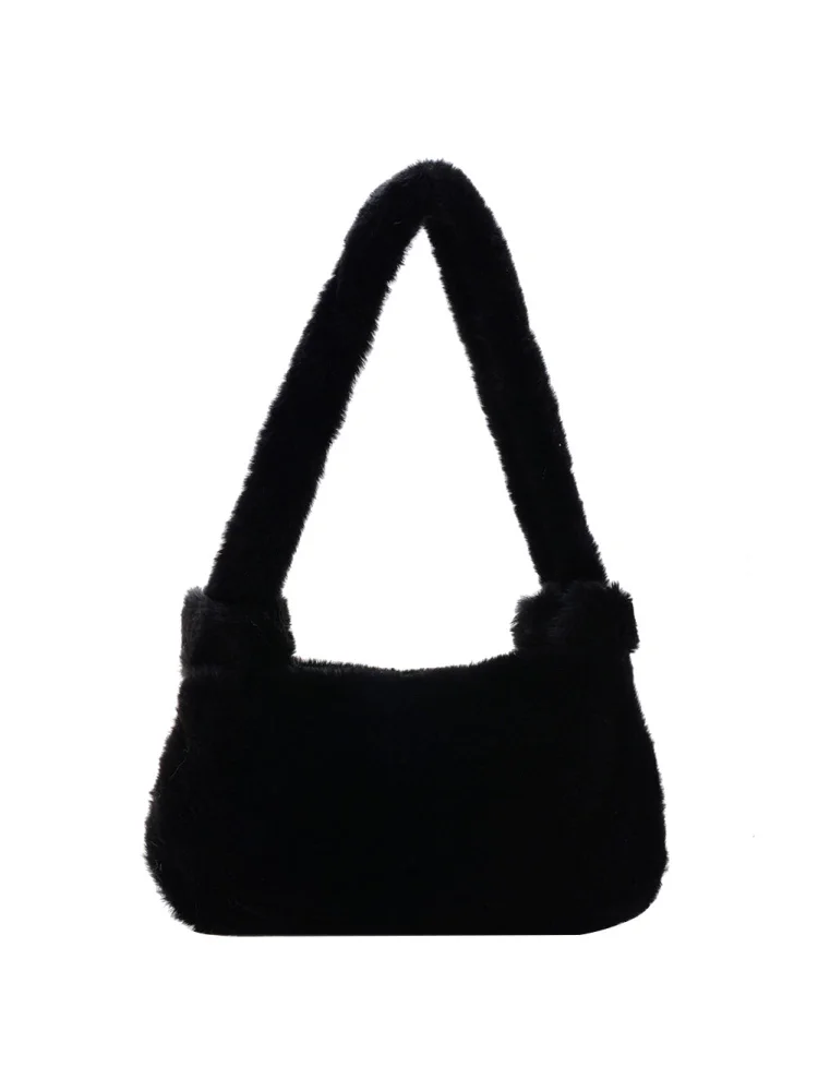 Vintage Plush Handbag Women Shoulder Bag Animal Print Underarm Pouch (1)