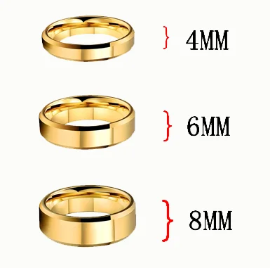 Mens Womens Gold Taurus Tungsten Carbide Rings Gold Edges and Laser Etched Wedding Bands Comfort Fit 4MM 6MM 8MM