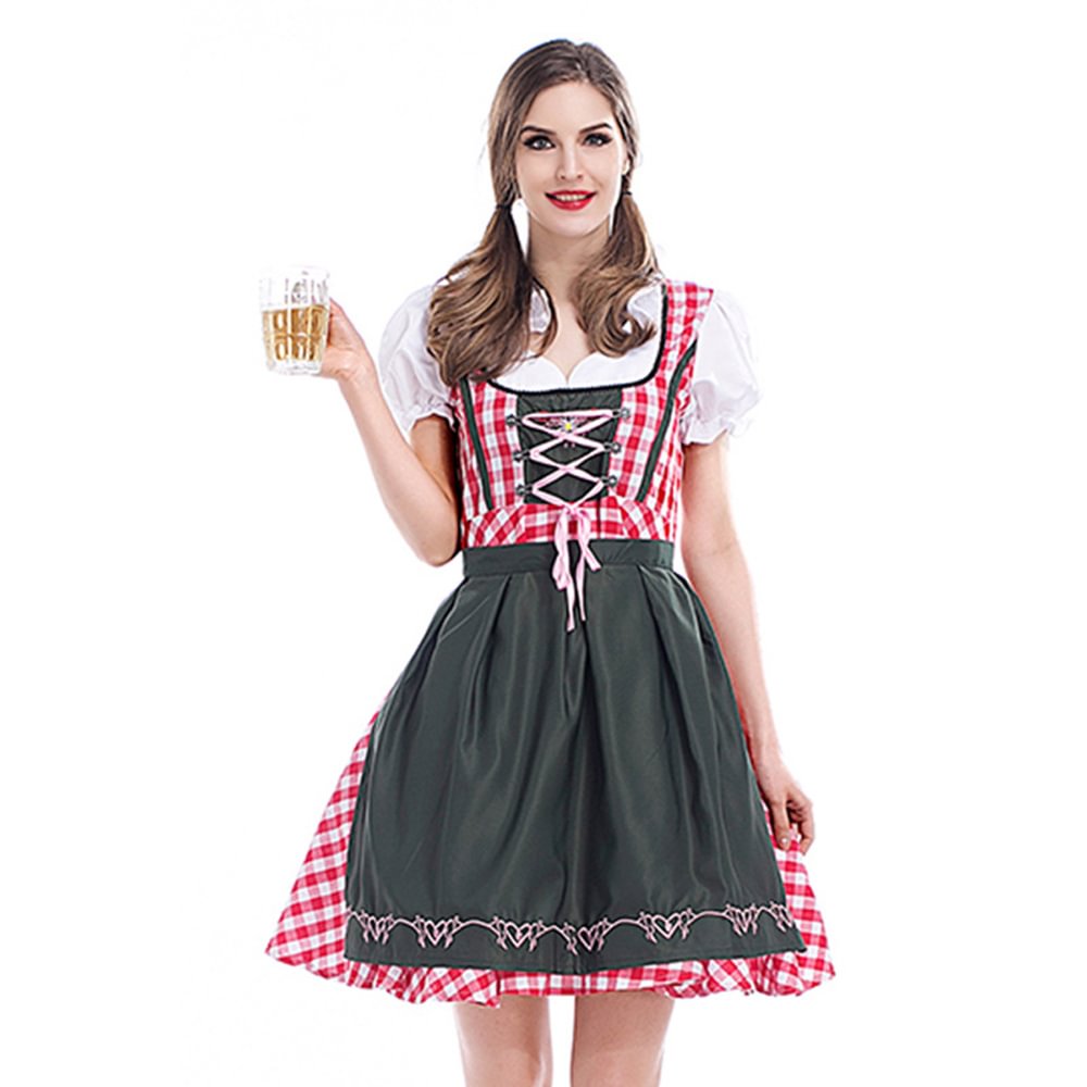 German Mini Dirndl Oktoberfest Ladies Costume Dress-Pajamasbuy