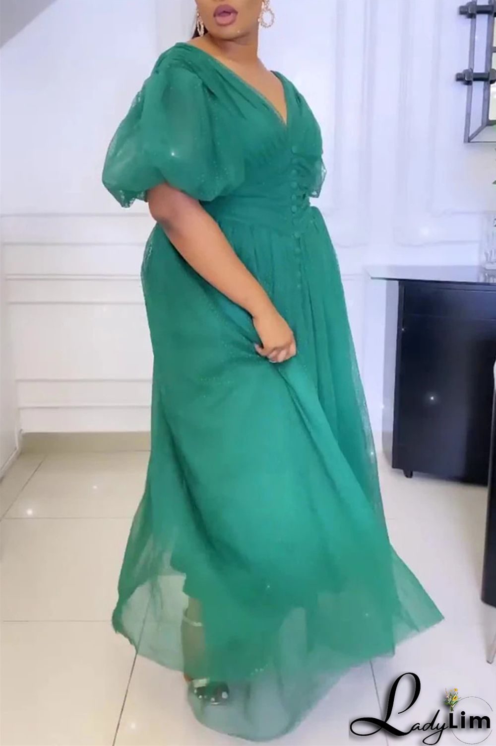 Purple Fashion Casual Solid Split Joint V Neck A Line Dresses