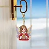 10pcs 2D Flat DIY Diamond Painting Keychain Double Sided Drill Keyrings (Angels)
