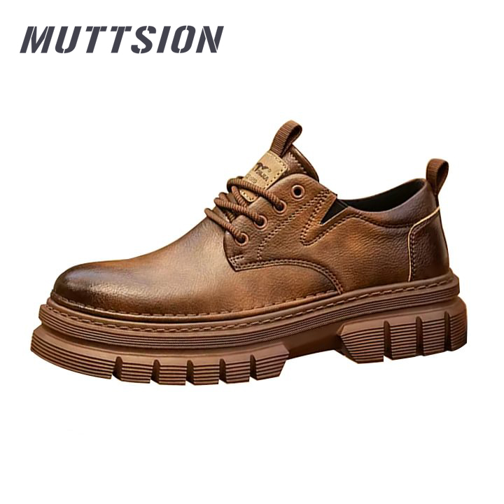 MUTTSION Retro British Style Casual Thick Sole Cargo Business Leather Shoes MUTTSION.COM MUTTSION