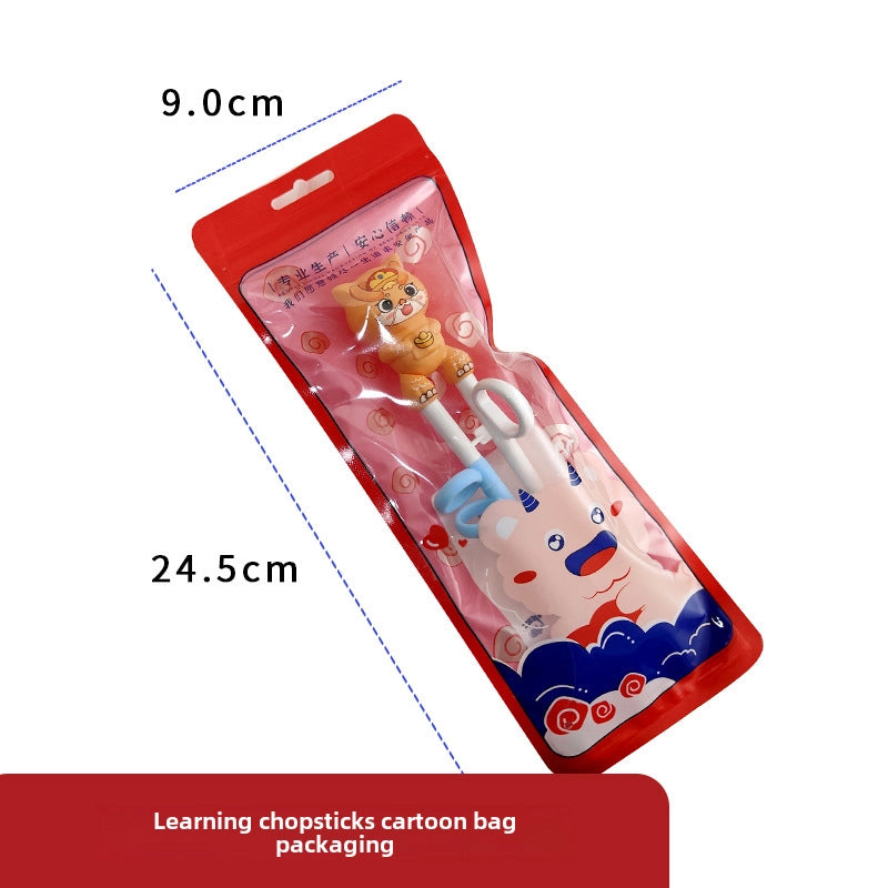 Maternal And Infant Products Portable Feeding Children’s Tableware Set Cartoon Learning Chopsticks Training Chopsticks 304 Stainless Steel Spoon Fork