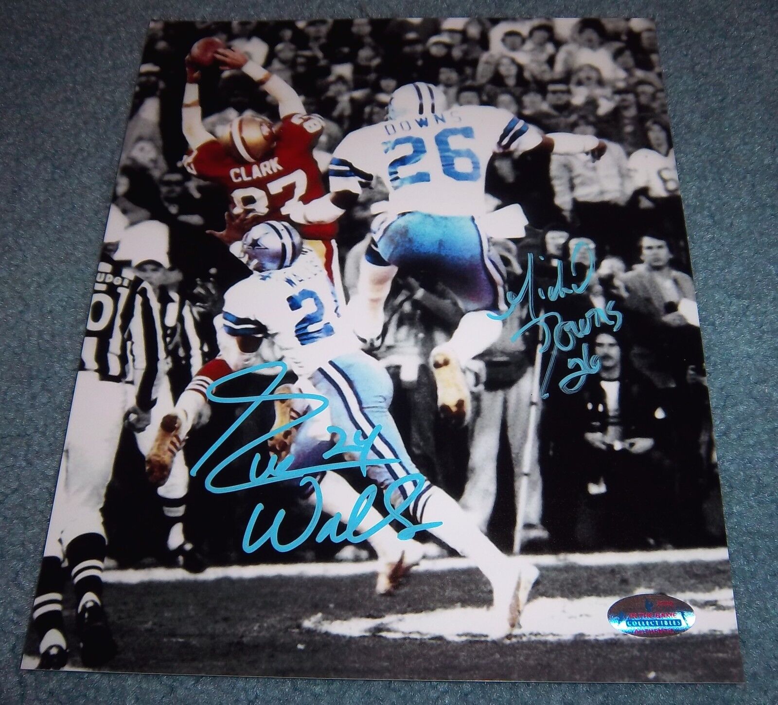 Dallas Cowboys Everson Walls & Michael Downs Signed Autographed 8x10 Photo Poster painting Rare