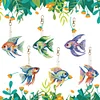 6pcs Fish DIY Diamond Painting Double Sided Keychains
