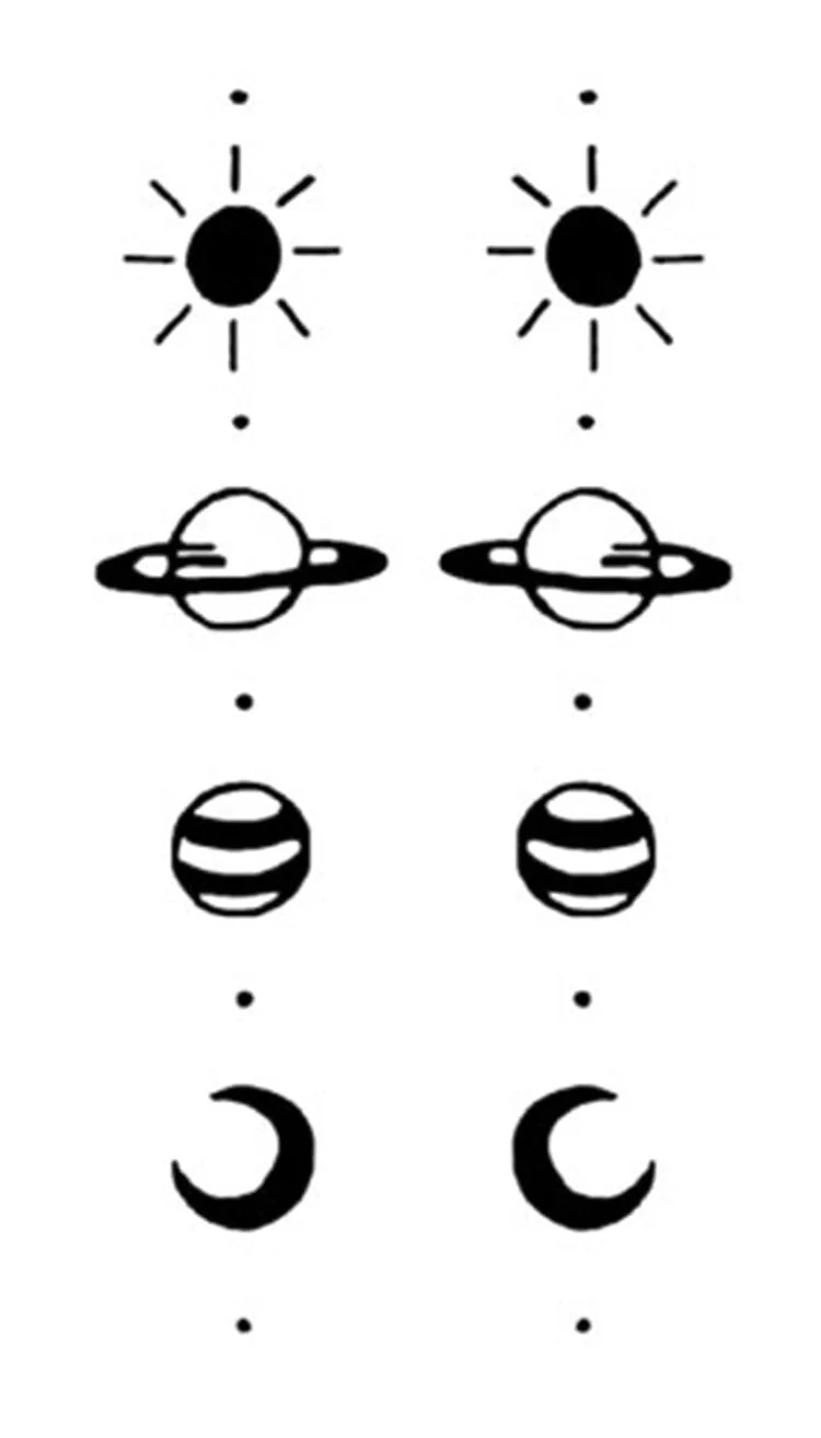 Tattoo Sticker Art Black White Drawing Little Element Small Triangle wave flower mountain Water Transfer Temporary Fake tatoo