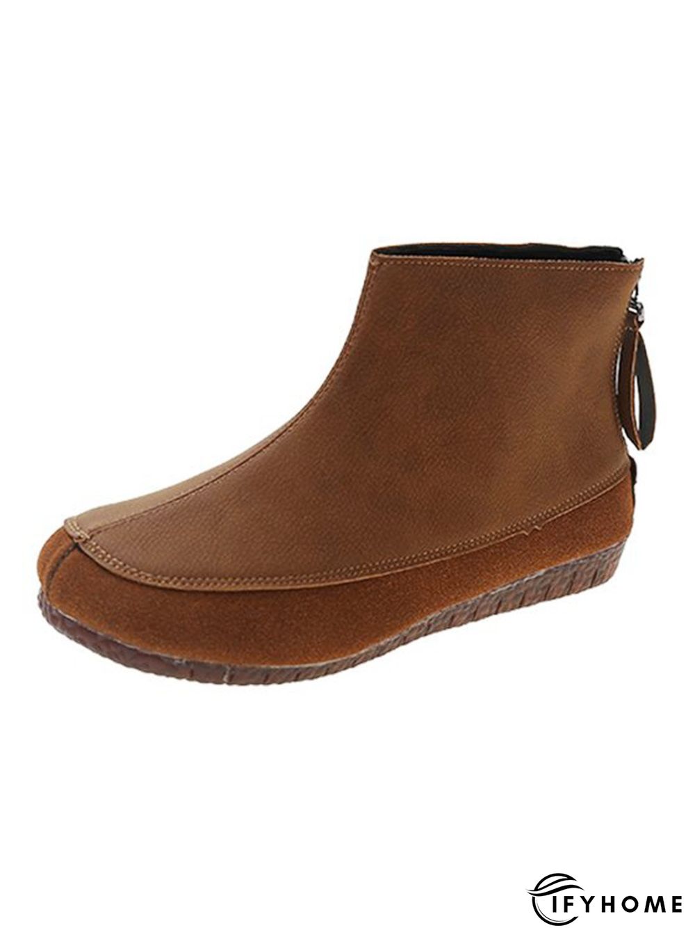 Vintage Plain Split Join Back Zip Boots | IFYHOME