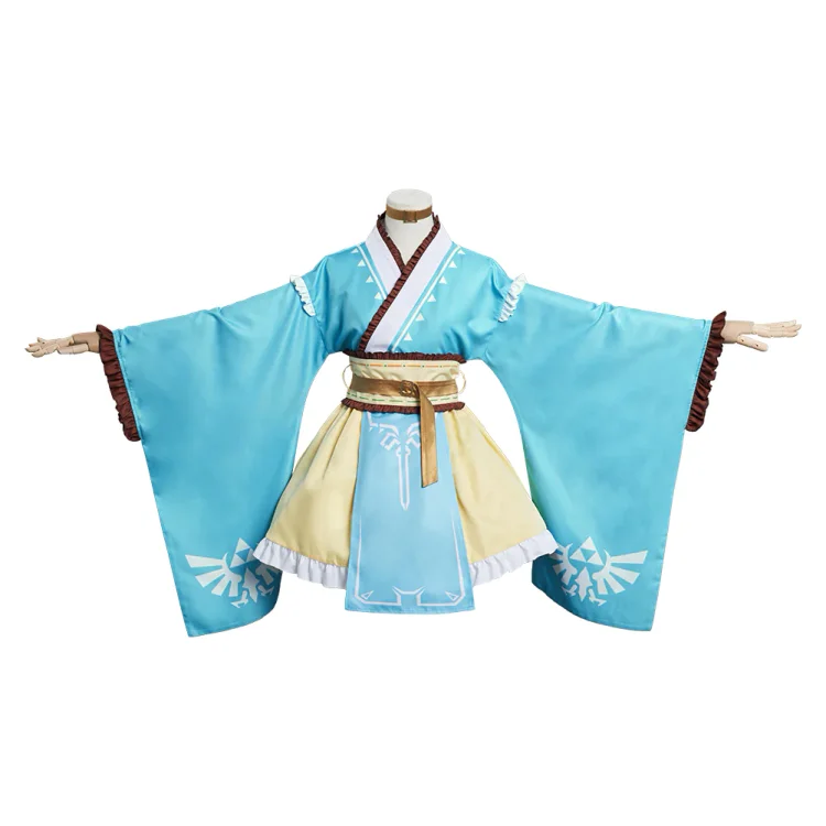 The Legend of Zelda: Breath of the Wild Link Cosplay Costume Japanese Lolita Kimono Dress Outfits Halloween Carnival Suit