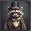 Raccoon-11CT Stamped Cross Stitch 40*40cm(Anthropomorphic Animal) tapestrymarket