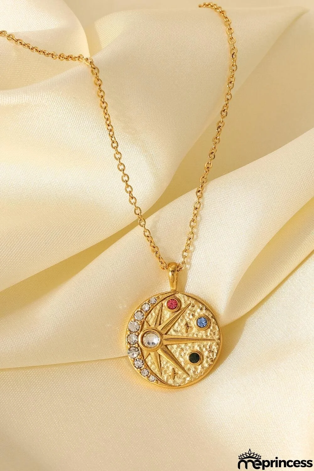18K Gold Plated Inlaid Zircon Pendant Necklace