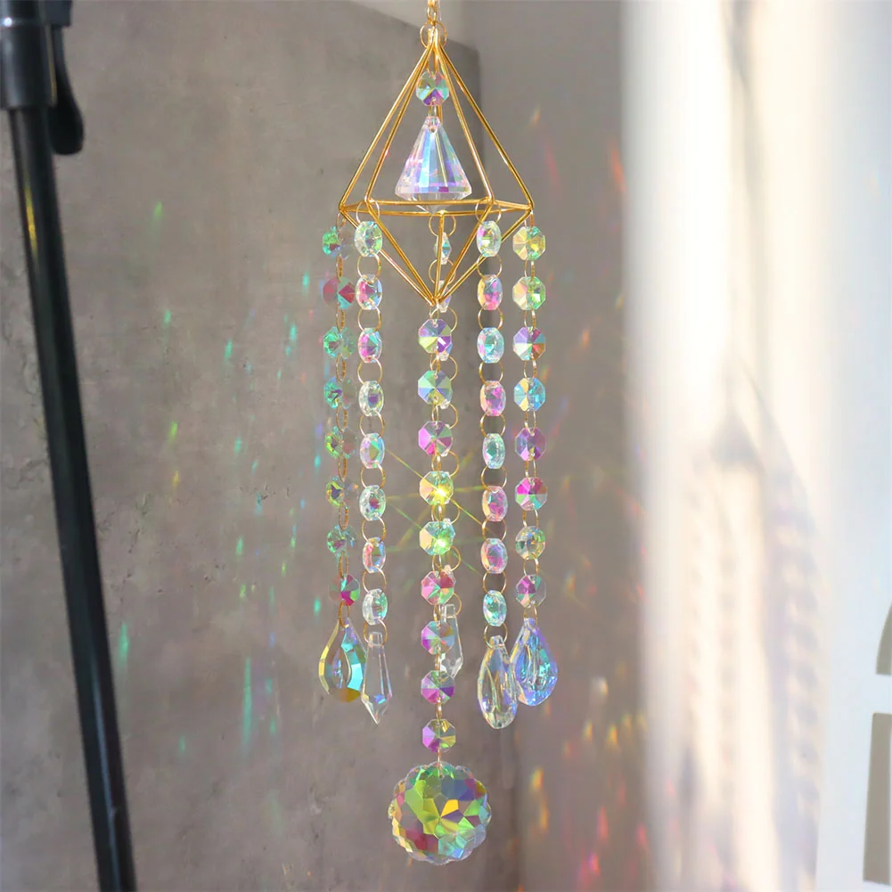 Wind Chime Pipa Prisms Crystals Catcher Hanging Drop Chandelier Ornaments