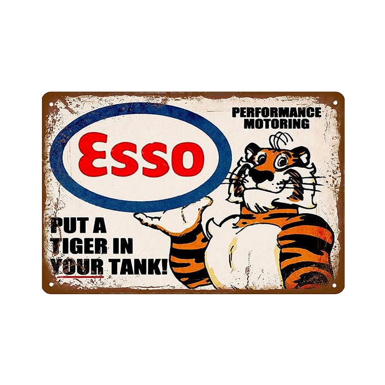 Esso - Vintage Tin Signs/Wooden Signs - 7.9x11.8in & 11.8x15.7in