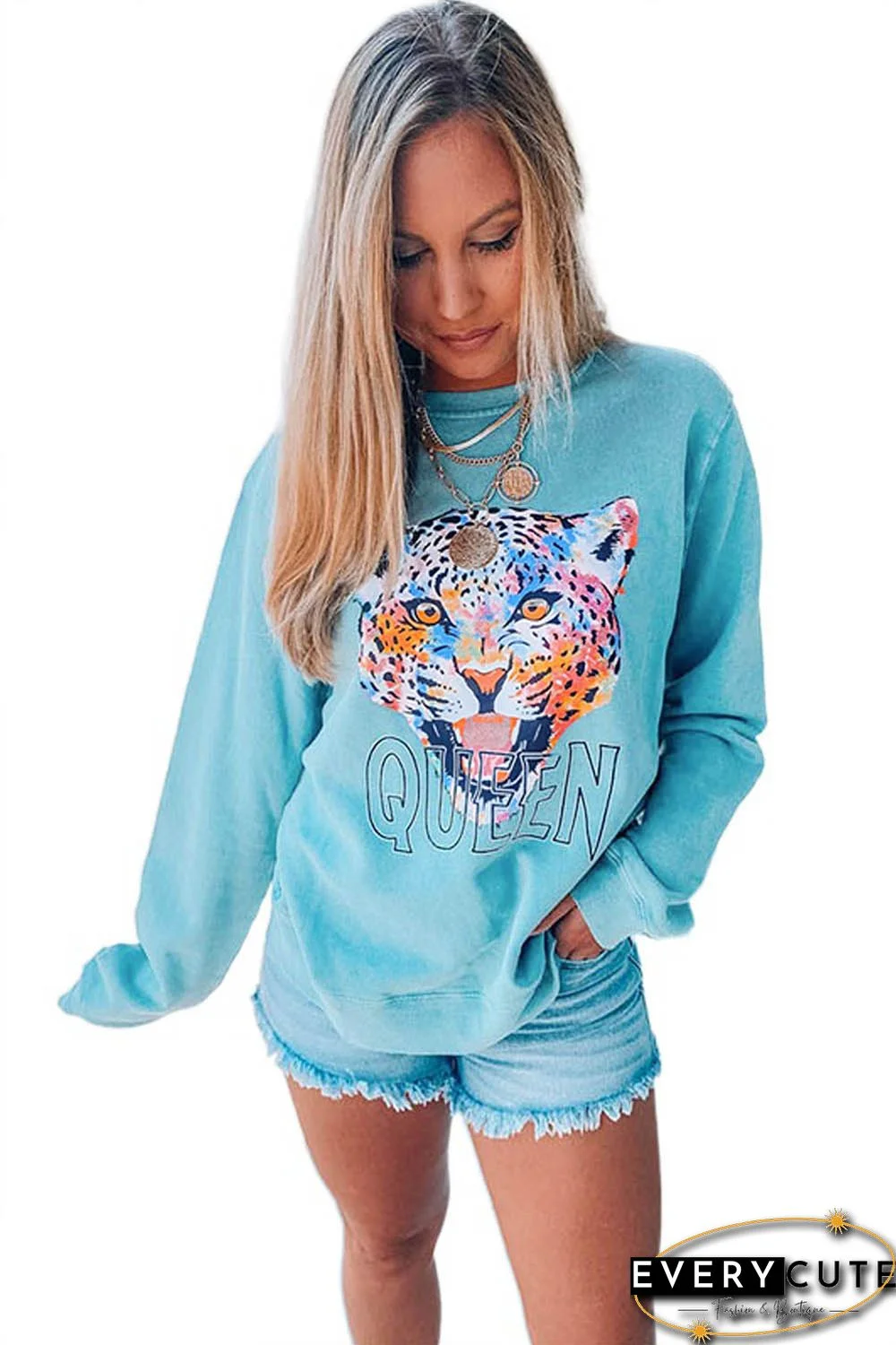 Queen Graphic Blue Sweatshirt