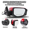 MOFOAP Passenger Side Door Mirror Compatible with 2016 2017 2018 2019 2020 2021 Honda Civic Sedan/Coupe/Hatchback Lx/Ex/Sport with Power Heated and Camera (Red)