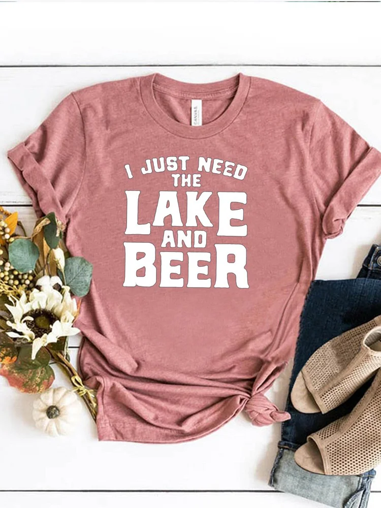 Bestdealfriday I Just Need The Lake And Beer Women's T-Shirt