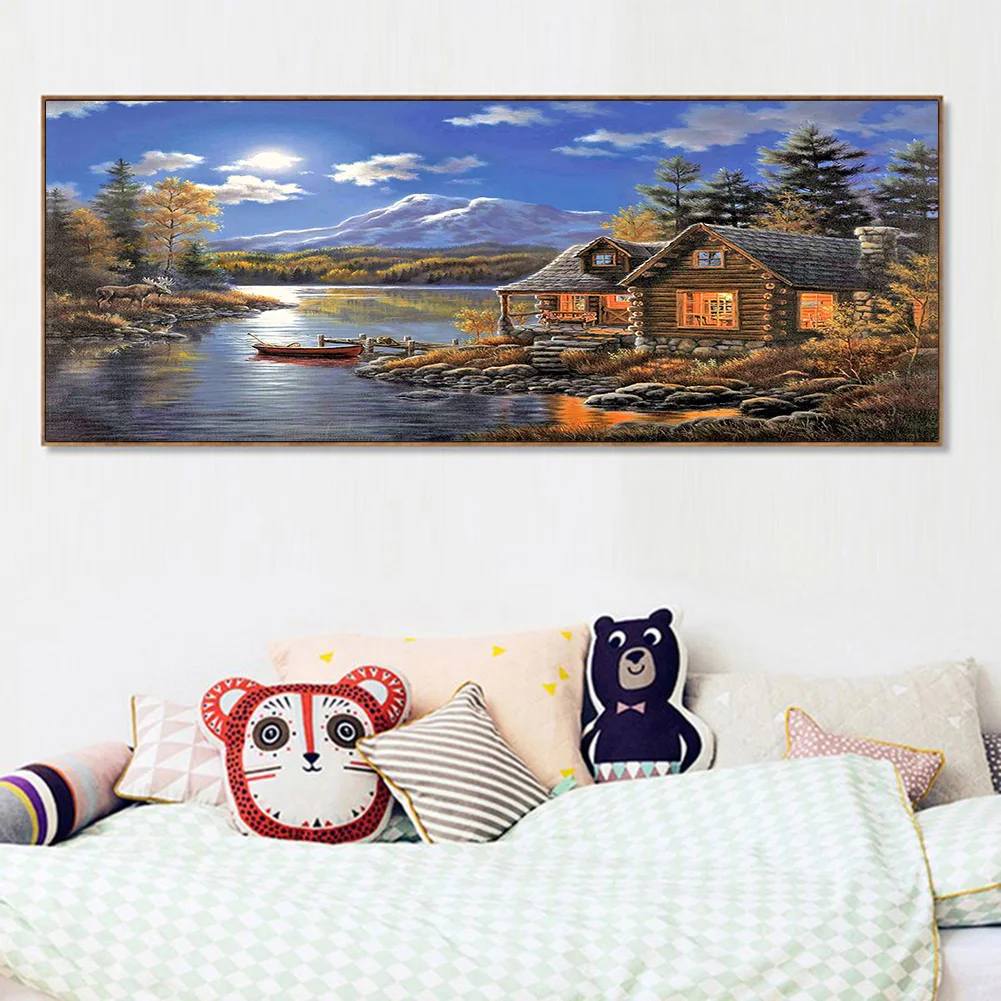 Diamond Painting - Full Round Drill - Riverside Lodge(80*40cm)