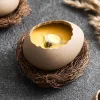 Eggshell Shaped Ceramic Bowl, Oval irregular Opening Tableware, Creative And Distinctive Restaurant Tableware