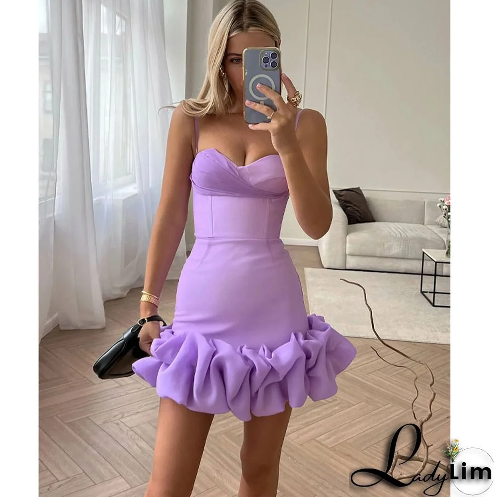 Sexy Sling 3D Lace Mini Dress