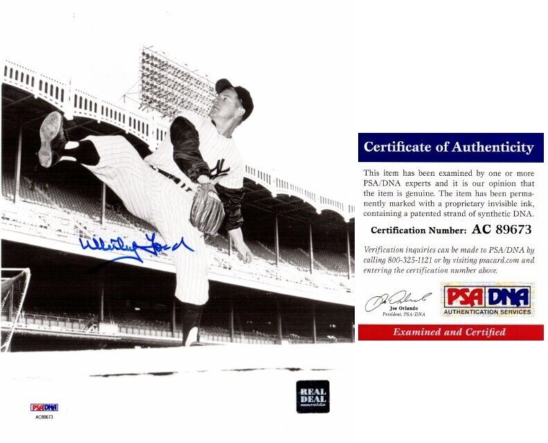 Whitey Ford Signed - Autographed New York Yankees 8x10 inch Photo Poster painting PSA/DNA COA