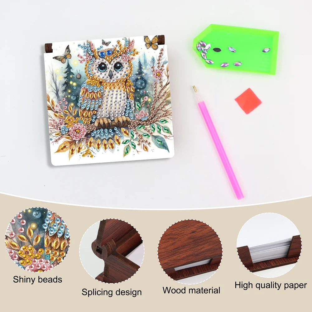 DIY Owl Diamond Painting Note Box Paper 160 Sheets of Paper for DIY Art Craft