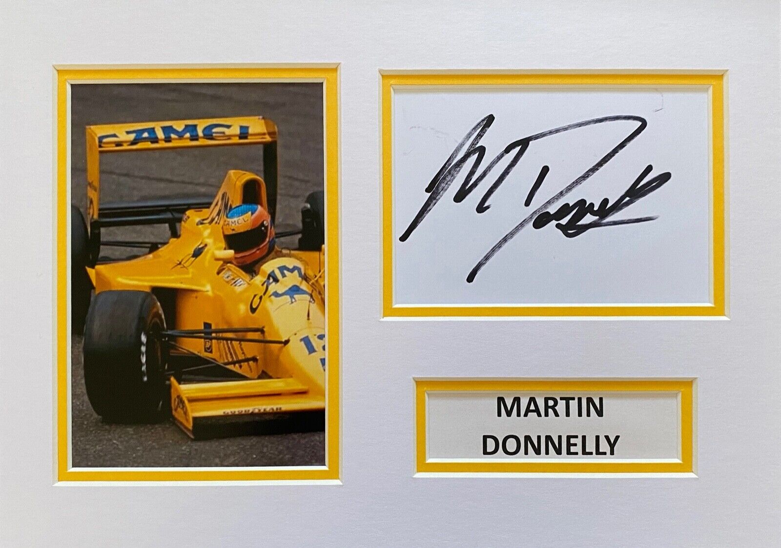 MARTIN DONNELLY HAND SIGNED A4 Photo Poster painting MOUNT DISPLAY F1 AUTOGRAPH LOTUS