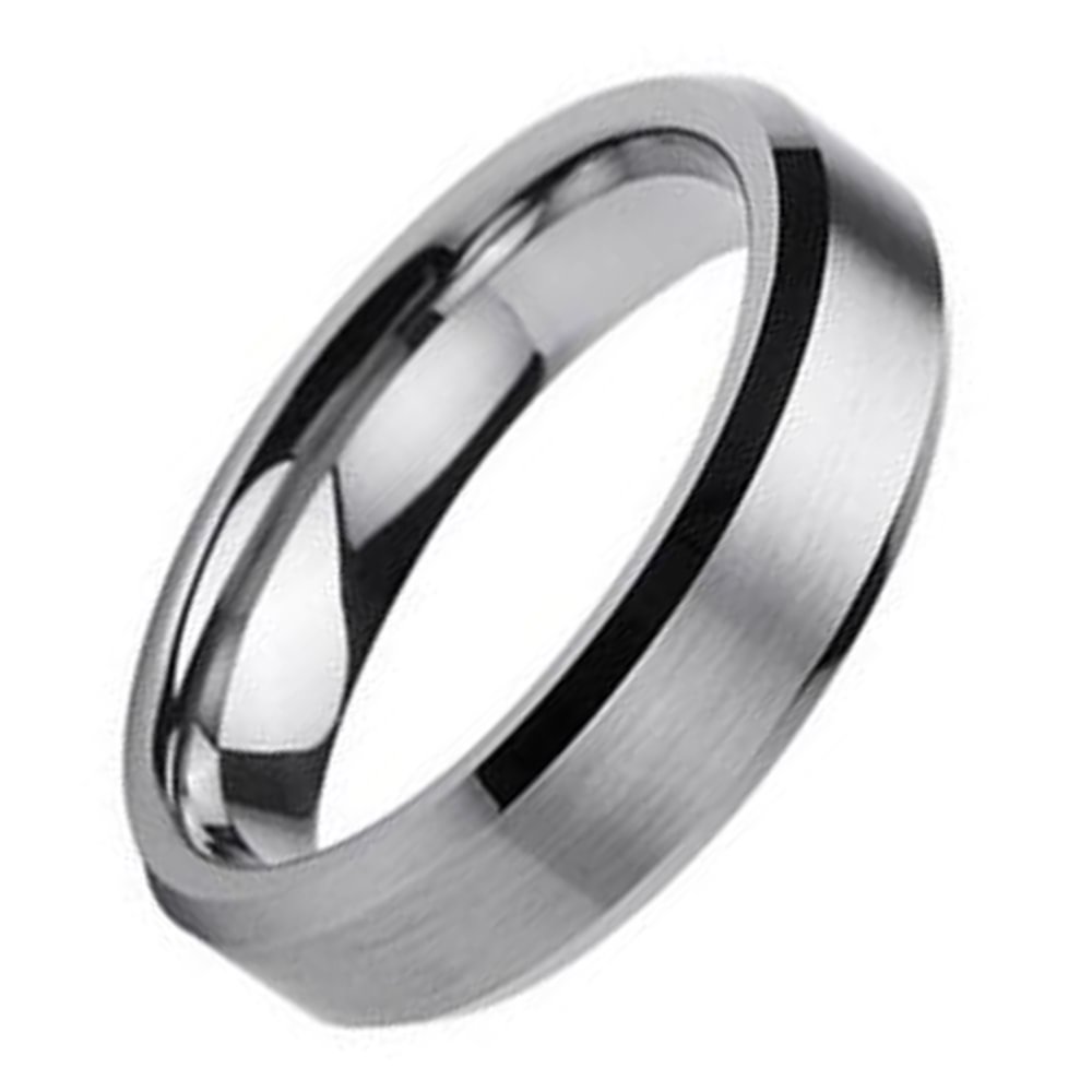 4mm Men Brushed Tungsten Carbide Satin Finished Ring