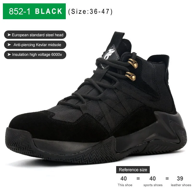 2021 New Work Safety Boots Man Steel Toe Cap Men Shoes Autumn Anti-smashing Casual Sneaker Indestructible Male Security Footwear