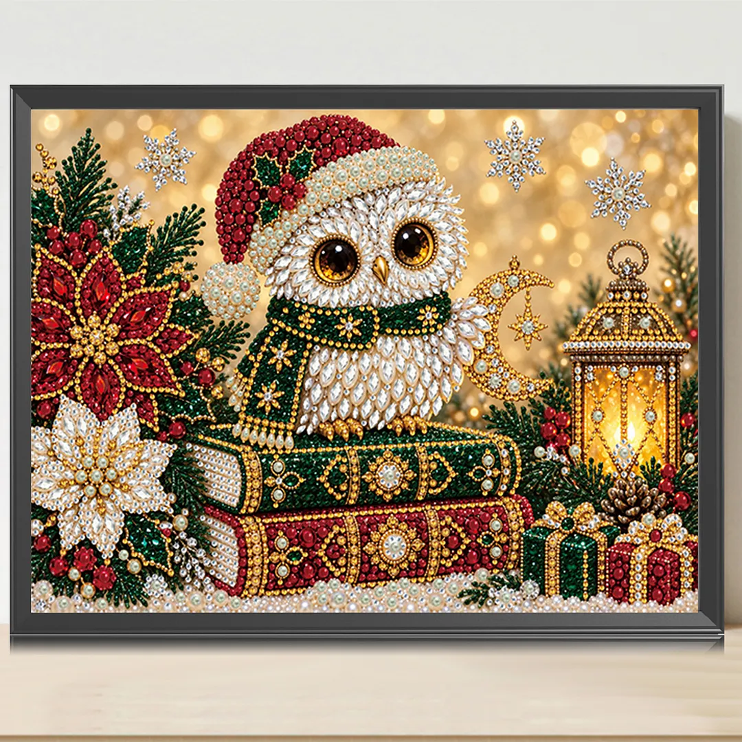 Pearl Painting Kit for Adults Christmas Owl 15.75x11.81in