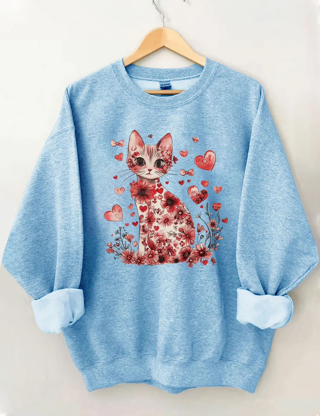 Valentine Cat Sweatshirt