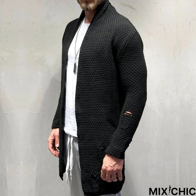 Men's Long Cardigan Sweater