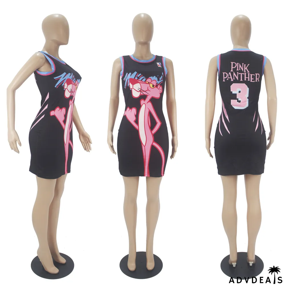 Casual Printed Sleeveless Jersey Mini Dress