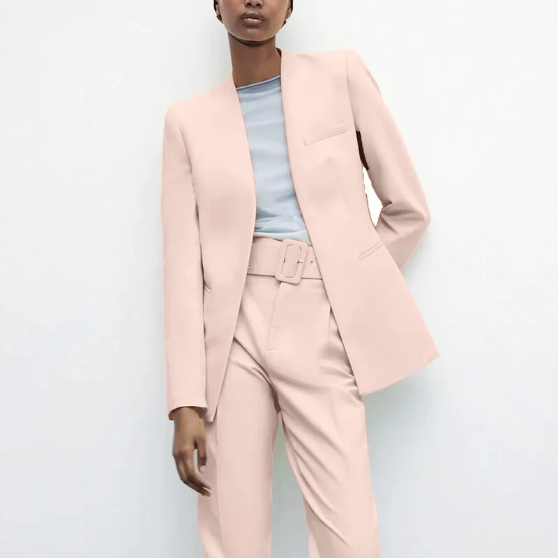 Za Women's With Belt Pant Pink High Waist Harem Pant Female Solid Office Ladies Trousers Purple Pockets Casual Streetwear Summer