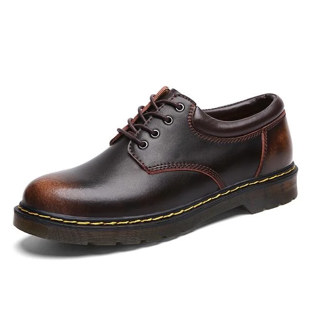 Leather Men Shoes Spring Work Safety Casual Shoes Fashion Flats Oxfords Loafers