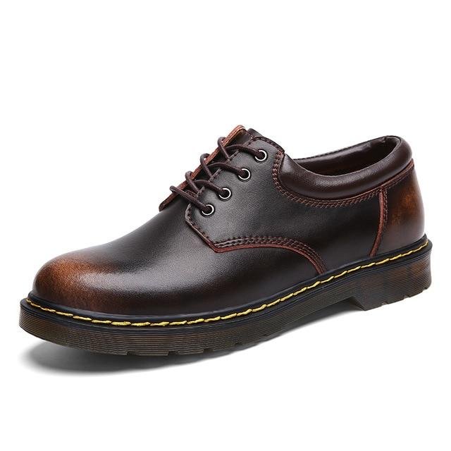 Leather Men Shoes Spring Work Safety Casual Shoes Fashion Flats Oxfords Loafers | EGEMISS