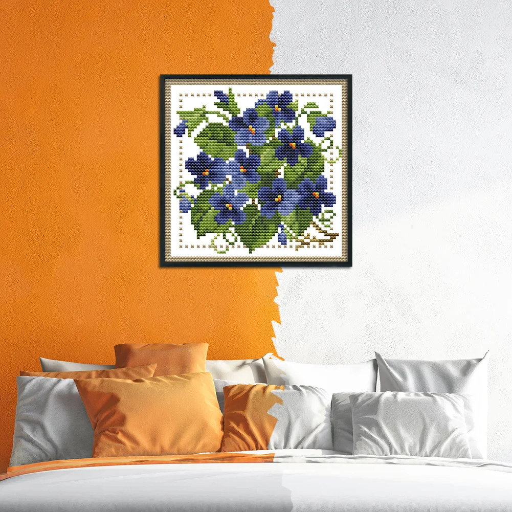 11ct Stamped Cross Stitch - February Flower(21*21cm)