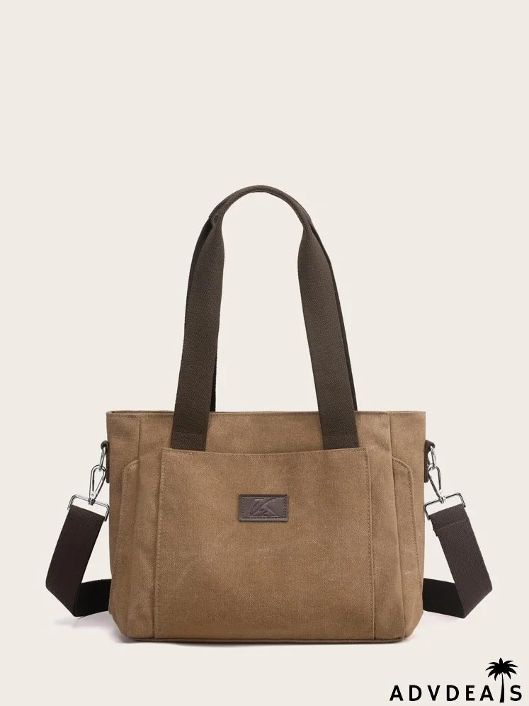 Top Handle Canvas Tote Bag