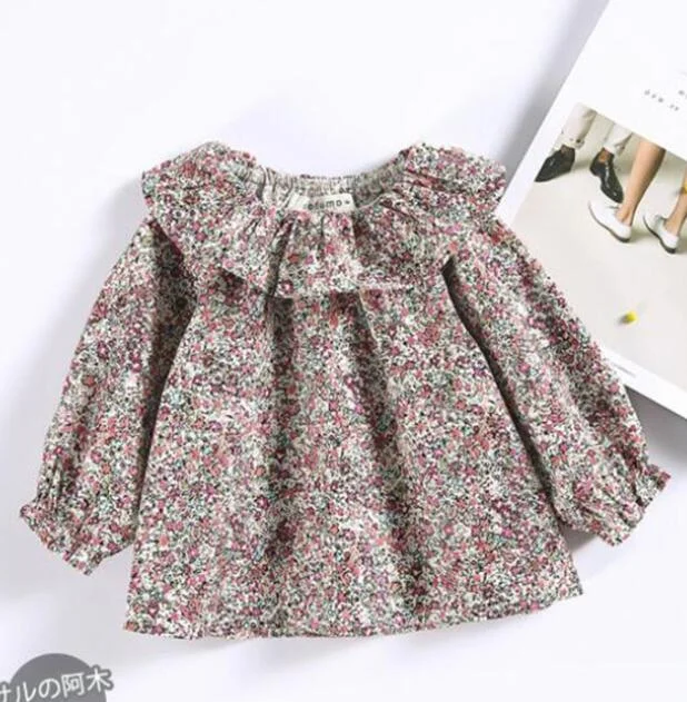 2019 Spring Summer Children Blouse For Girls Clothes 1-2Y Toddler Baby Girls Tops Kids Tee Shirt Flower Print Baby Outwear Stuff