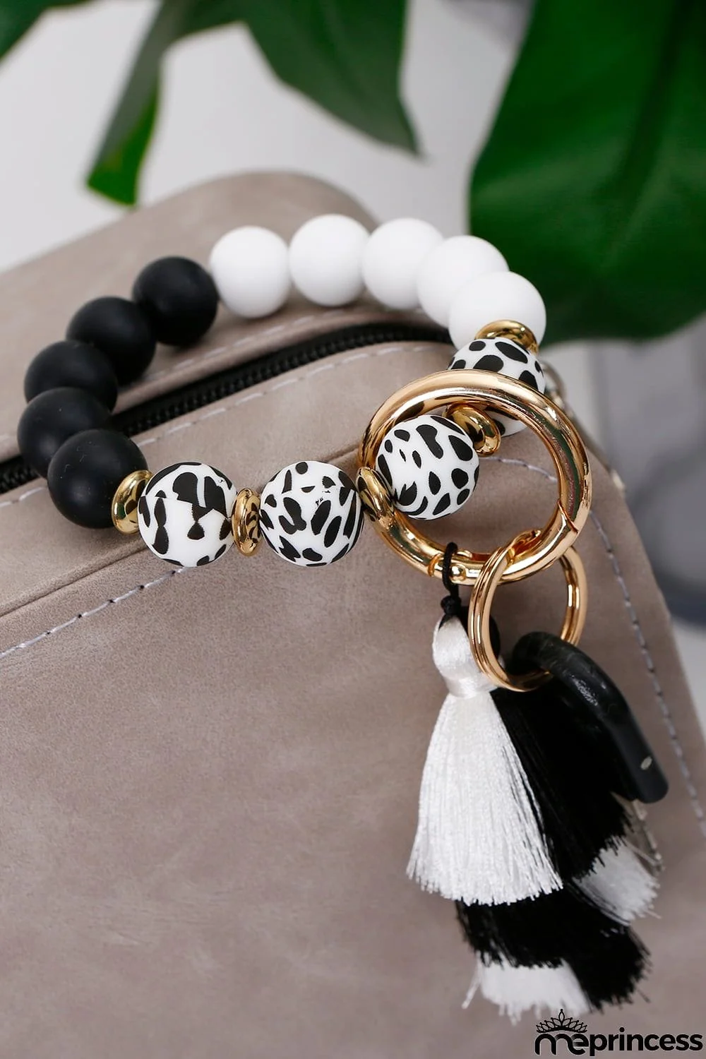 Beaded Keychain with Layered Tassel